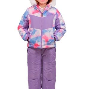 2-Piece Spyder Kids' Jacket and Bib in Purple and Pink